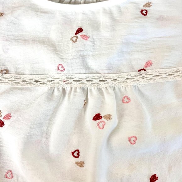 NWT's Size Petite M Fig & Flower Womens Heart Print Blouse - Picture 9 of 15